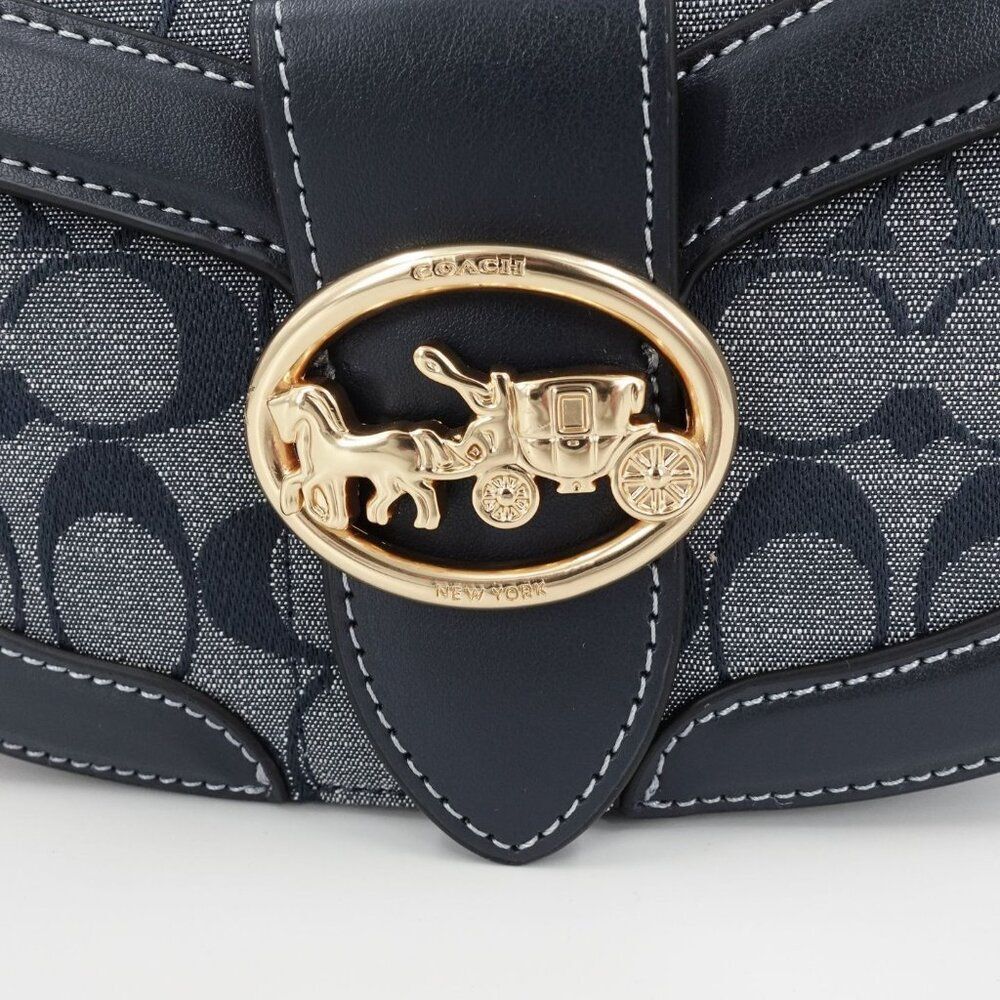 Coach Women's Georgie Saddle Bag In Signature Chambray Blue OS - Picture 8 of 14